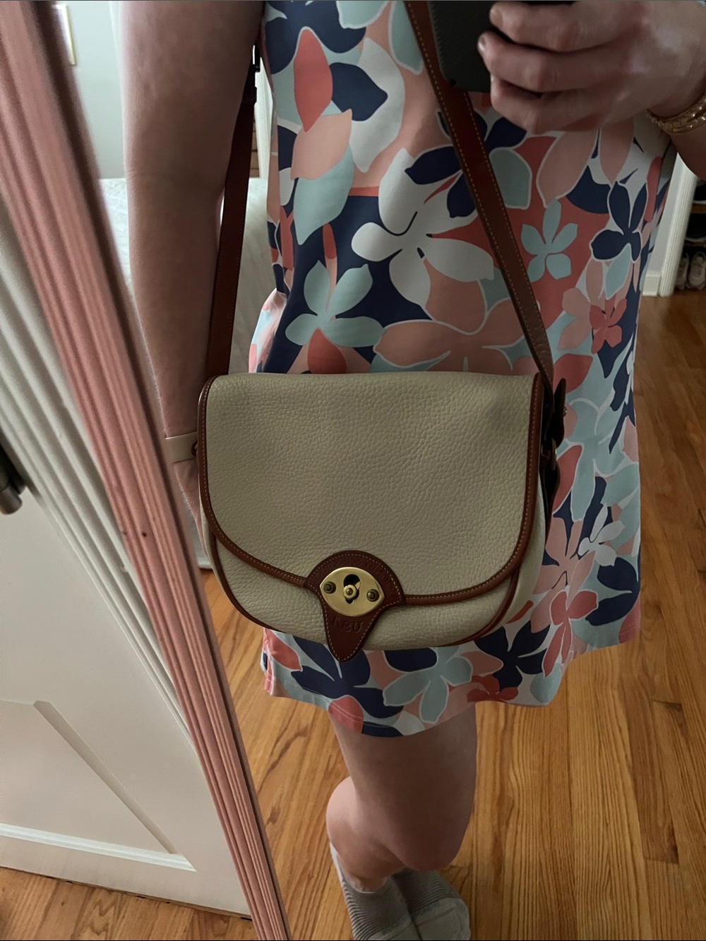 DOONEY & BOURKE Vintage 90's Cavalry Trooper Bag ivory / brown - Picture 8 of 16